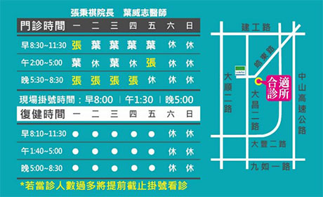 合適集團 - 門診/復建時間